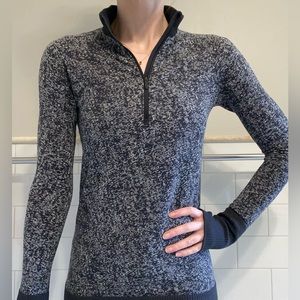 Lululemon Grey and Black Half Zip Knit Sweater